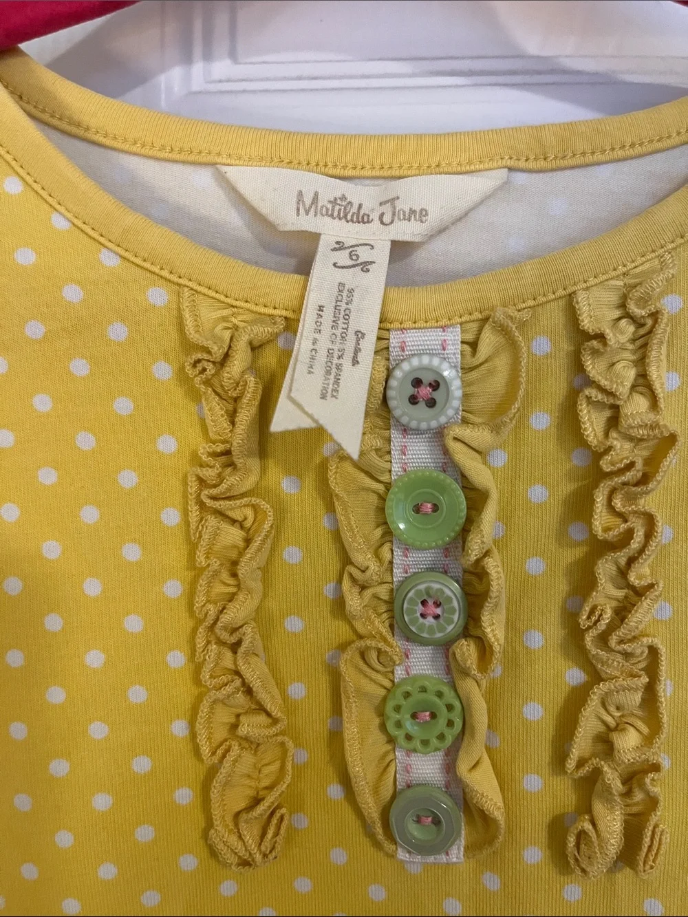 Matilda Jane Sunny Yellow Polka Dot Dress with Socks 6